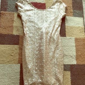 Gold sequin cocktail dress